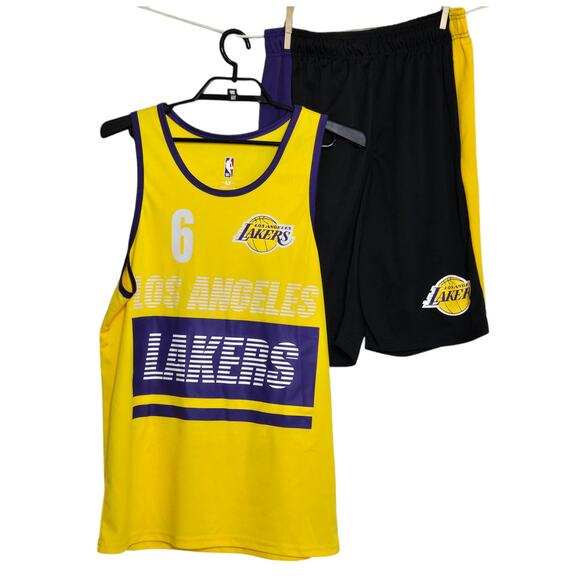 NBA Los Angeles Lakers Lebron James 6 Jersey Shorts Size Medium - Picture 1 of 9